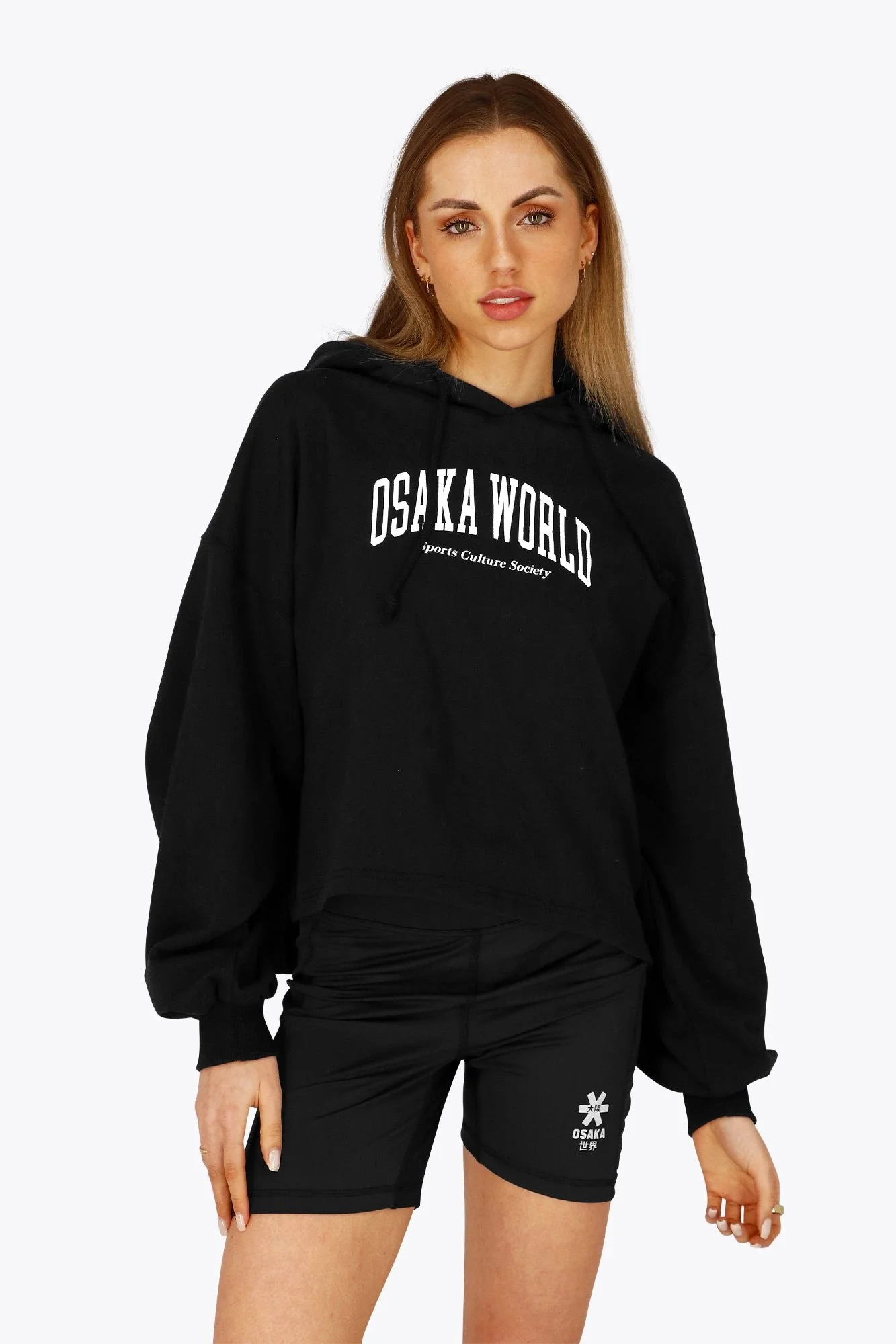Osaka Women Cropped Hoodie | Black - Image 2