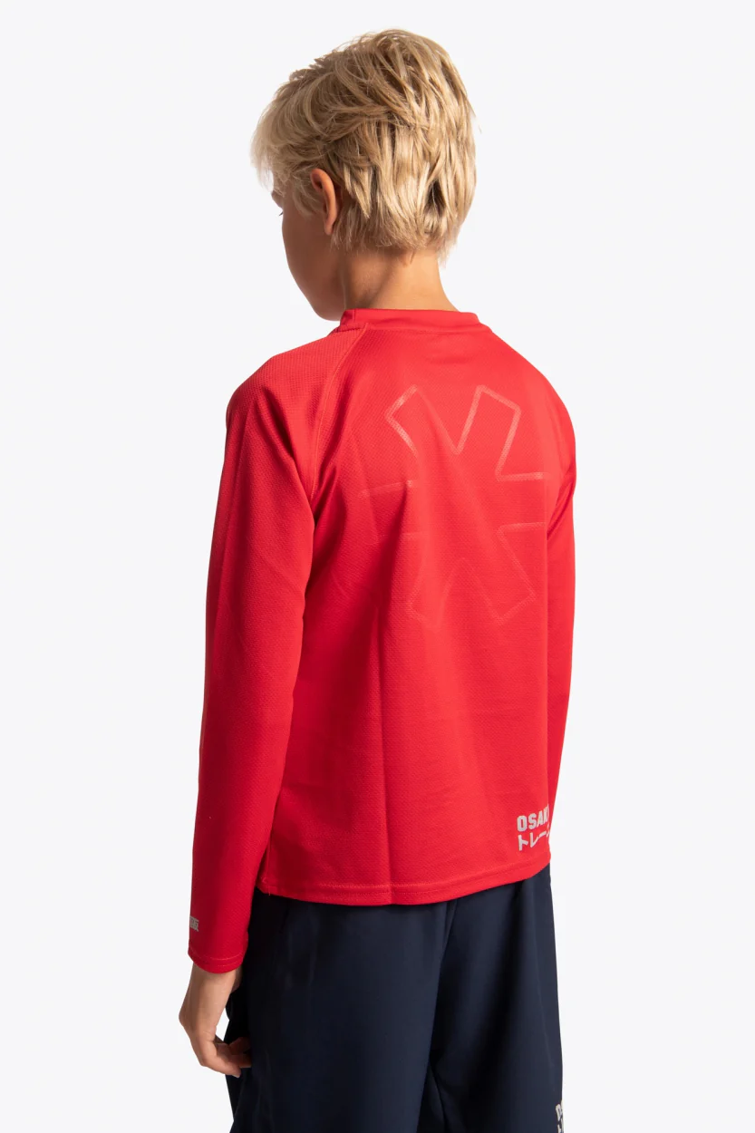 Osaka Kids Training Tee Long Sleeve | Red - Image 4