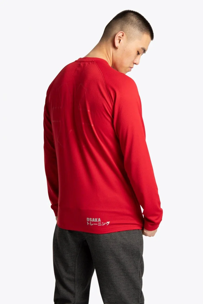 Osaka Men Training Tee Long Sleeve | Red - Image 3